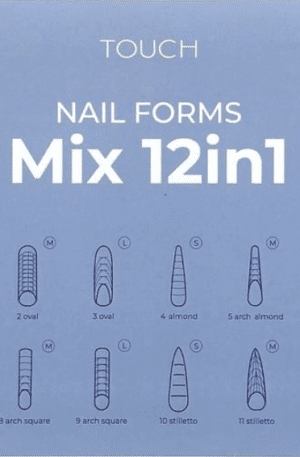 TOUCH Nail Tips Upper forms modeling Mix 12 in 1 (288pcs)