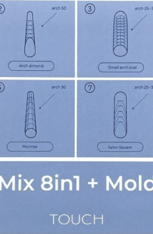 TOUCH Nail Tips Upper forms modeling Mix 8 in 1 + mold (288pcs)